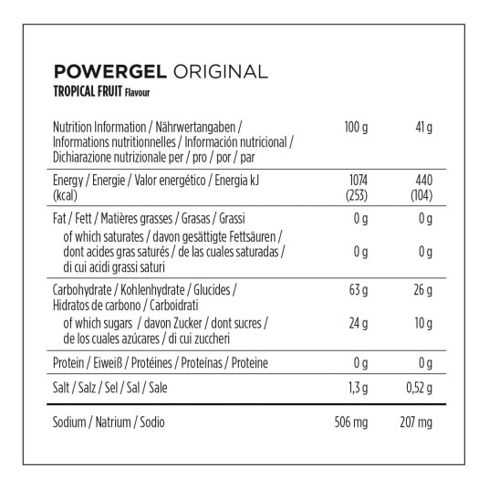PB PowerGel ORIGINAL 24X41g TROPICAL FRUIT -zdjęcie numer 3
