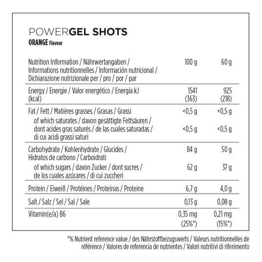 PB PowerGel SHOTS 24X60G ORANGE -zdjęcie numer 3