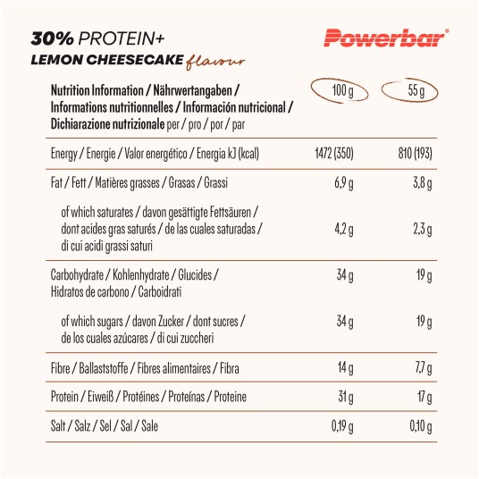 PB Protein+ 30% 15X55g LEMON-CHEESECAKE -zdjęcie numer 2