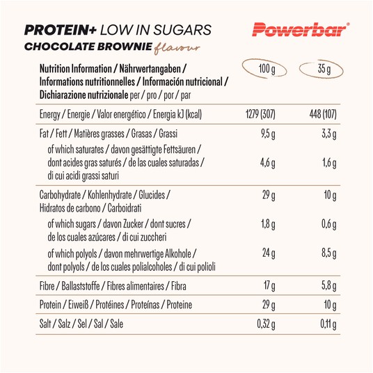 PB Protein+ 30X35g Low Sugar CHOCLATE BROWNIEEE -zdjęcie numer 2