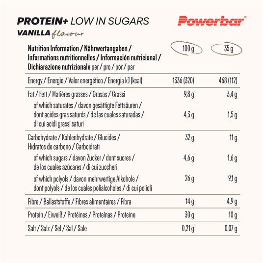 PB Protein+ 30X35g Low Sugar Vanilla -zdjęcie numer 2