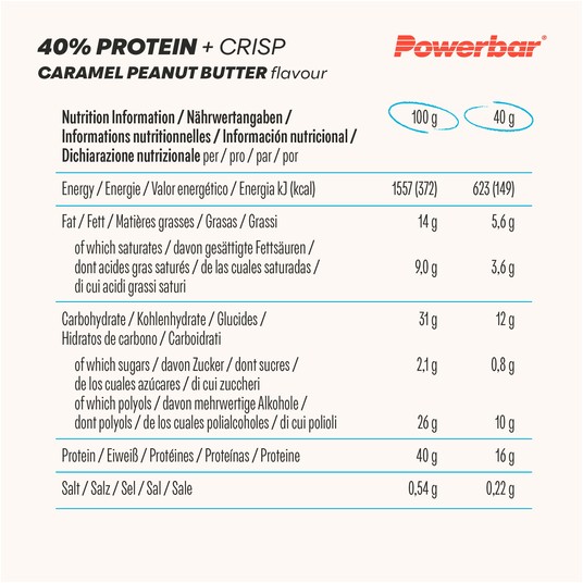 PB Protein+ 40% CRISP 12X40g CARAMEL PEANUT BUTTE -zdjęcie numer 2