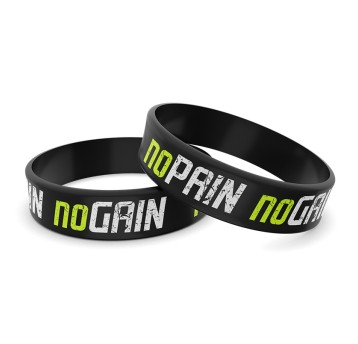 Opaska silikonowa 12 NO PAIN NO GAIN Czarny