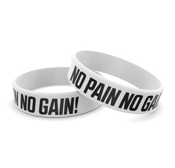 Opaska silikonowa 13 NO PAIN NO GAIN Biały