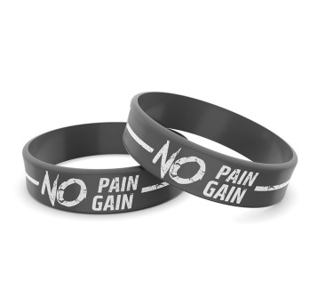 Opaska silikonowa 14 NO PAIN NO GAIN GRAY